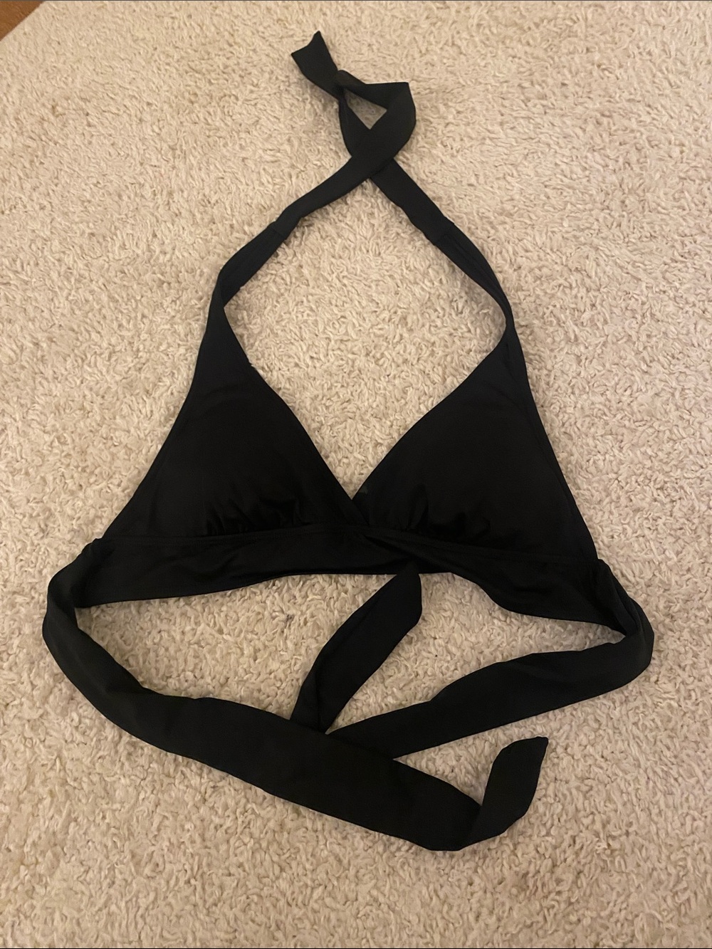 Anne Cole Black Halter Wrap Bikini Top - Women Swim